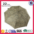 China Fabricante Fábrica de Alta Qualidade OEM Promocional Leopard Print Umbrella Automatic Abrir e Fechar